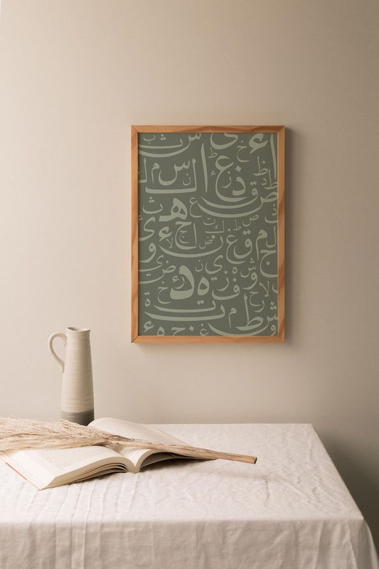 Arabic Alphabets Card - Without Frame Only Photo